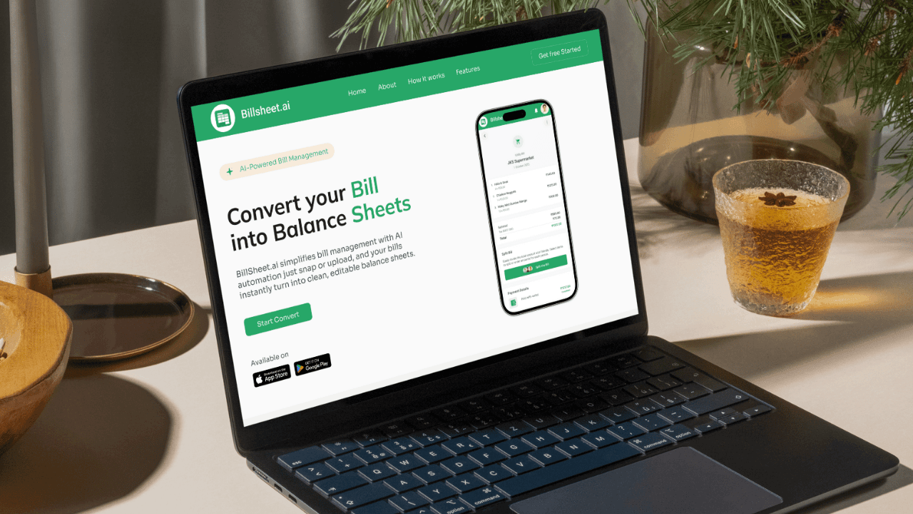 BILLSHEET AI - Landing Page